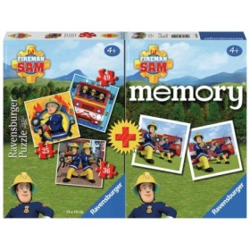 Puzzle si Joc Memory Pompierul Sam, 25/36/49 Piese Ravensburger - 1